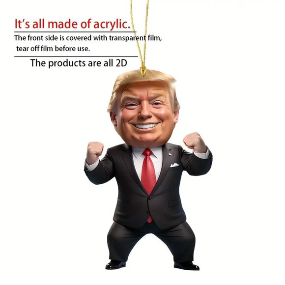 Set of (4) 2024 DONALD TRUMP ORNAMENTS - 2D Acrylic - Limited Quantity - MAGA - Picture 6 of 8